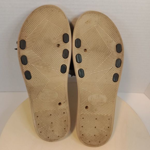 BABE Black Flower Slipon Women's Sandals Size 7 - Picture 7 of 7